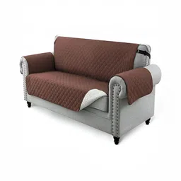 HOUSE OF QUIRK Brown Solid 3 Seater Reversible Sofa Slipcovers-image-46