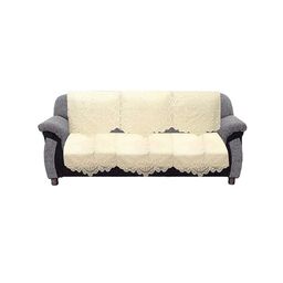 Kuber Industries Cream-Colored 2 Pieces Cotton 3-Seater Sofa Covers-13