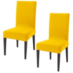 HOKIPO Yellow 2 Pieces Stretchable Chair Covers-image-18