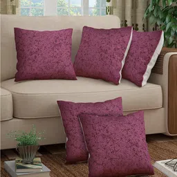 Story@home Alegra Pink & Black 5 Pieces Abstract Printed Square Cushion Covers-image-56