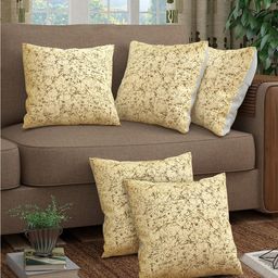 Story@home Alegra Cream-Coloured & White 5 Pieces Abstract Printed Square Cushion Covers-image-93