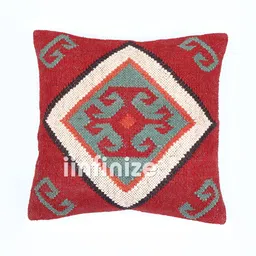 iinfinize Red and White Kilim Cushion Cover-27