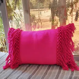THROWPILLOW Fuchsia Embellished Rectangle Cushion Covers-image-13
