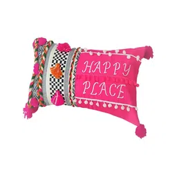 THROWPILLOW Pink & White Geometric Embroidered Rectangle Cushion Cover-4