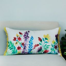 ZEBA Green & White Floral Rectangle Cushion Covers-21