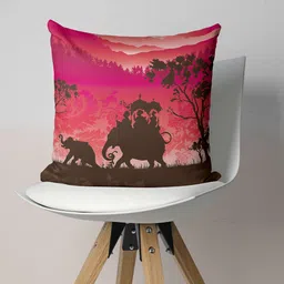 BIANCA Red & Black Abstract Square Cushion Covers-3