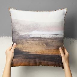 BIANCA Brown & White Abstract Square Cushion Covers-picture-28