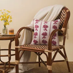 Fabindia Red & White Abstract Square Cushion Covers-image-30