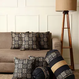 Stuff N' Fluff Black Set of 7 Abstract Square Cushion Covers-42