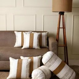 Stuff N' Fluff White Set of 7 Abstract Square Cushion Covers-57