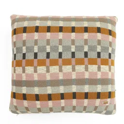 Pluchi Beige & Grey Geometric Pure Cotton Square Cushion Cover-image-10