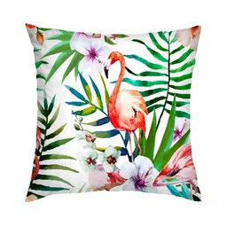 HOMADORN White & Green 5 Pieces Printed Square Cushion Covers-image-16