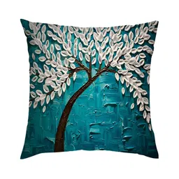 HOMADORN Teal & Brown 5 Pieces Printed Square Cushion Covers-7