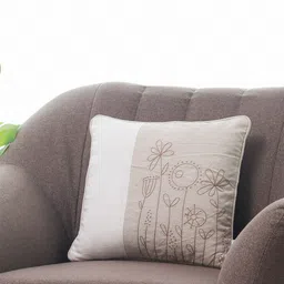 Pluchi Off White Cotton Square Cushion Cover-11