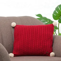 Pluchi Off White Cotton Square Cushion Cover-13