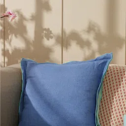 Pure Home and Living Blue & Green Linen Square Cushion Cover-image-34