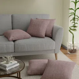ROSARA HOME Mauve Set of 5 Square Cushion Covers-0