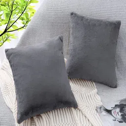 LUXEHOME INTERNATIONAL Grey 2 Pieces Square Cushion Covers-image-59