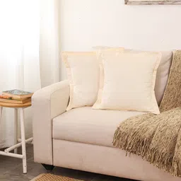 House This Sesame Off White 2-Pieces Cotton Square Cushion Covers-42