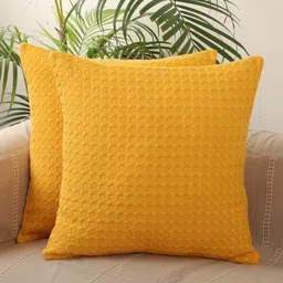 Jamio Firati Yellow 2 Pieces Cotton Square Cushion Covers-picture-15