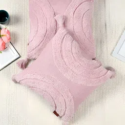 HOMADORN Lavender 2 Pieces Self Design Cotton Square Cushion Covers with Tassels-image-8