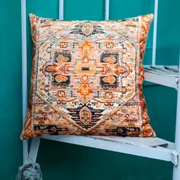 ABSTRACT INDIA Beige 2 Pieces Cotton Square Cushion Covers-image-23