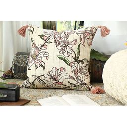 HERE&NOW Beige & Pink Floral Square Cushion Cover-picture-54