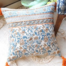 Art Avenue Clarkia White & Teal Floral Printed Cotton Square Cushion Cover-image-41