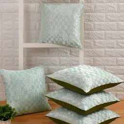 BIGGER FISH Green 5 Pieces Square Cushion Covers-image-43