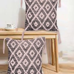 osric Brown & Beige 2 Pieces Geometric Cotton Square Cushion Covers-image-16