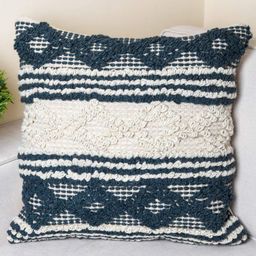 HERE&NOW White & Green Self Design Square Cushion Covers-picture-50