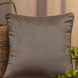 ZEBA Grey Velvet Square Cushion Cover-14