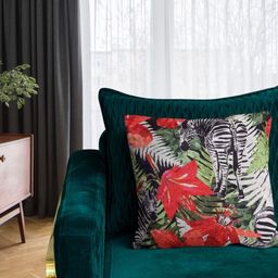 Tasseled Home White & Red Floral Velvet Square Cushion Cover-image-23