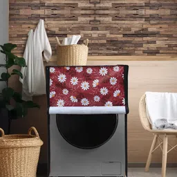 DREAM CARE Maroon Printed Waterproof and Dustproof Front Load Washing Machine Cover-53
