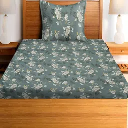 RRC Green Floral 144 TC Single Bedsheet Set-picture-42