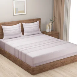 SWAYAM Pastel Vogue Geometric 210 TC Cotton King Bedsheet with 2 Pillow Covers-image-92