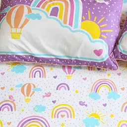 Silverlinen Conversational Print 250 TC Cotton Bedsheet with 2 Pillow Covers-image-25