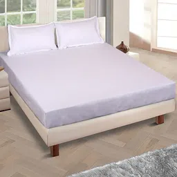ROMEE White 150 TC Microfiber Queen Bedsheet 2 Pillow Covers-image-46