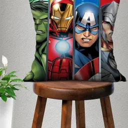 Marvel Green & Red Avengers Printed Square Cushion Cover-8