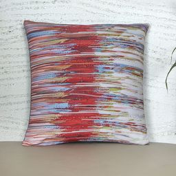 ZEBA Grey & Red Abstract Printed Square Cushion Cover-22
