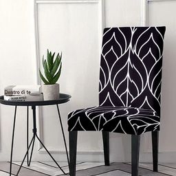 Cortina Black & White 6 Pieces Printed Chair Covers-12