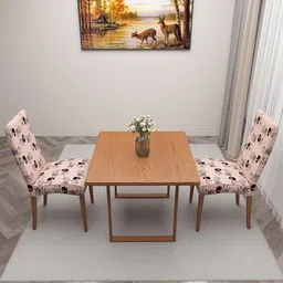DREAM CARE Peach & Black 2 Pieces Printed Chair Covers-9