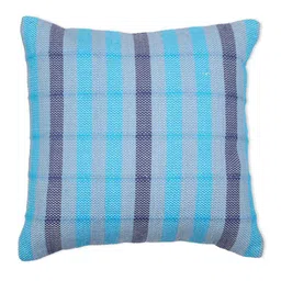 SPACES Blue & White Checked Square Cushion Covers image 4