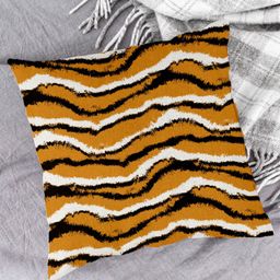 HOUZZCODE Orange & Black Set of 2 Geometric Square Cushion Covers image 3