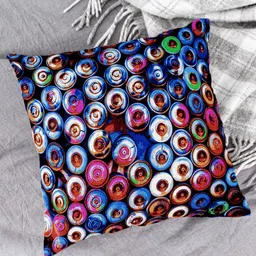 HOUZZCODE Violet & White Set of 2 Geometric Square Cushion Covers image 4