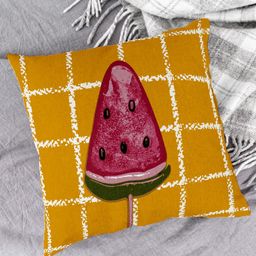 HOUZZCODE Yellow & White Set of 2 Abstract Square Cushion Covers image 4