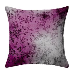 HOUZZCODE Violet & White Set of 2 Floral Square Cushion Covers image 3