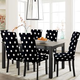 Lazi Black & White 2 Pieces Printed Stretchable Chair Covers-6