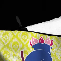 HOUZZCODE Yellow & Blue Set of 2 Square Cushion Covers image 2