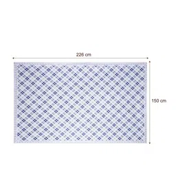 Kuber Industries White & Blue Checked Pattern 6-Seater Waterproof Rectangular Table Cover image 4